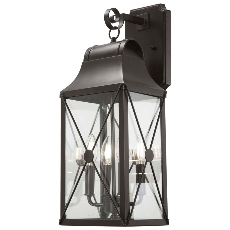 De Luz Four Light Outdoor Wall Mount in Oil Rubbed Bronze W/ Gold High