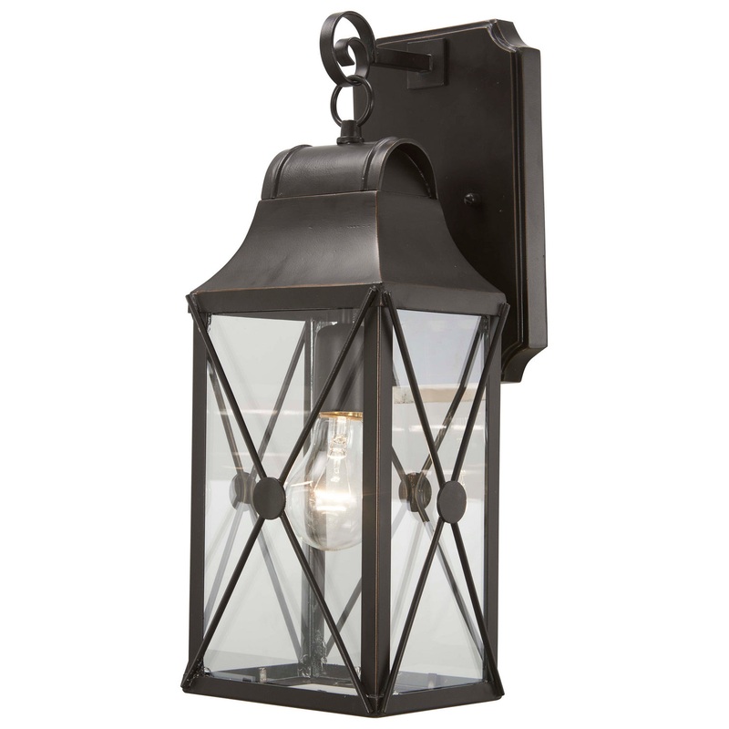 De Luz One Light Outdoor Wall Mount in Oil Rubbed Bronze W/ Gold High