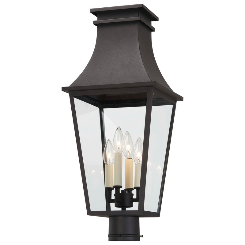 Gloucester Four Light Outdoor Post Mount in Sand Coal