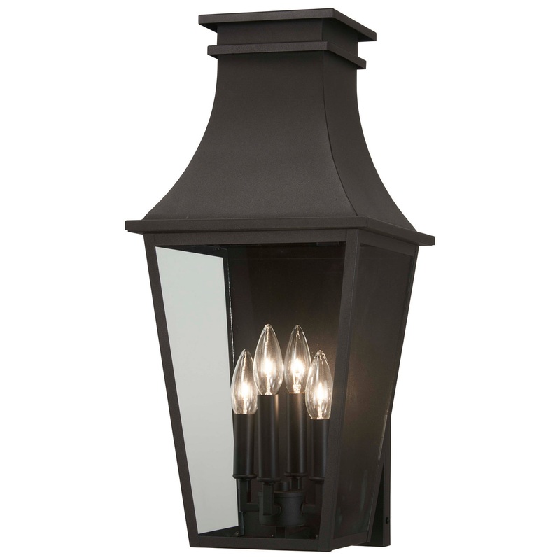 Gloucester Four Light Outdoor Wall Mount in Sand Coal