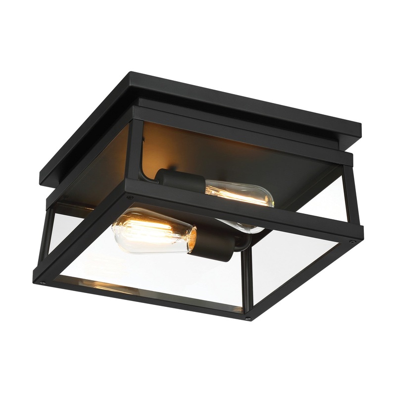 Isla Vista Two Light Outdoor Flush Mount in Coal