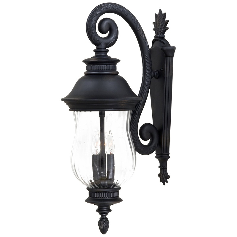 Newport Three Light Outdoor Wall Mount in Heritage