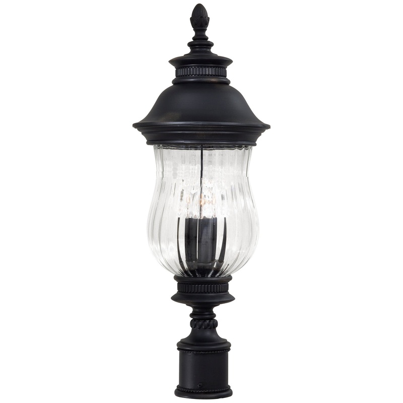 Newport Three Light Post Mount in Heritage