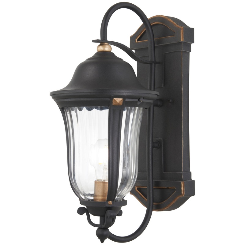 Peale Street One Light Outdoor Wall Mount in Sand Coal And Vermeil Gold