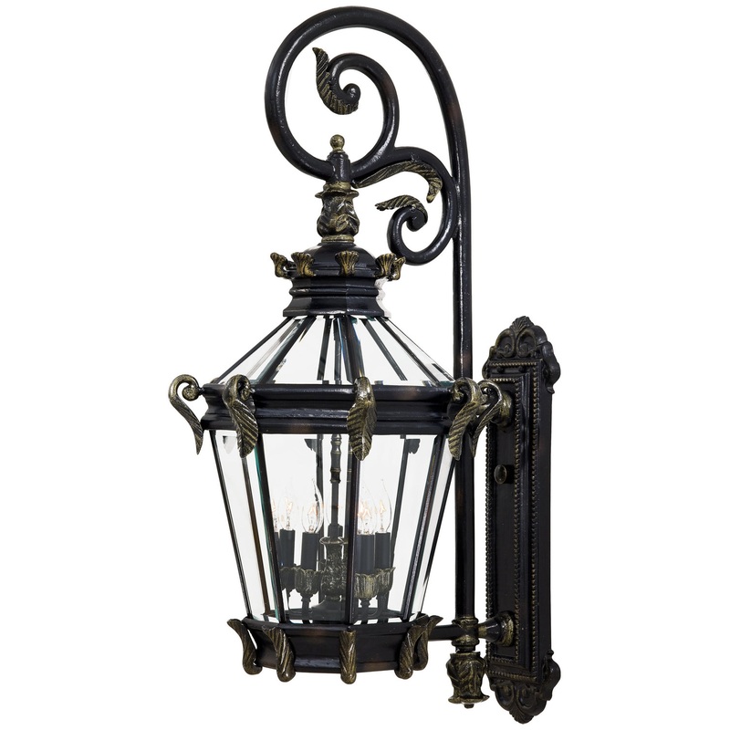 Stratford Hall Five Light Wall Mount in Heritage W/ Gold Highlights