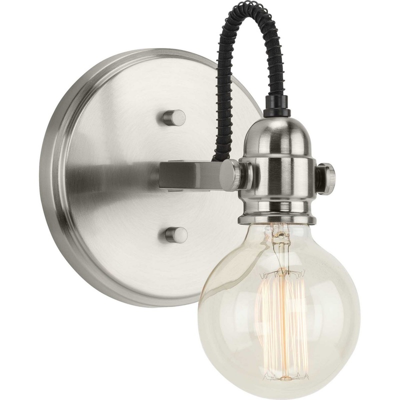 Axle One Light Bath Bracket in Brushed Nickel