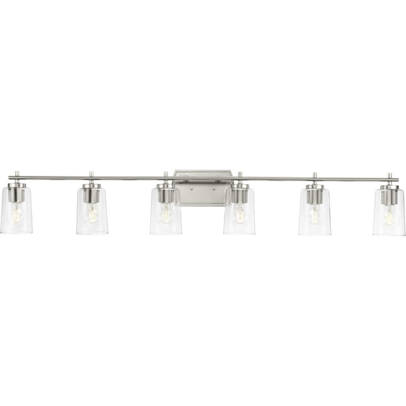 Adley Six Light Bath Vanity in Brushed Nickel