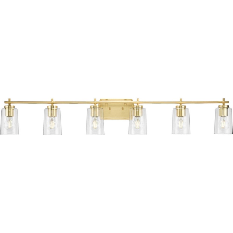 Adley Six Light Bath Vanity in Satin Brass