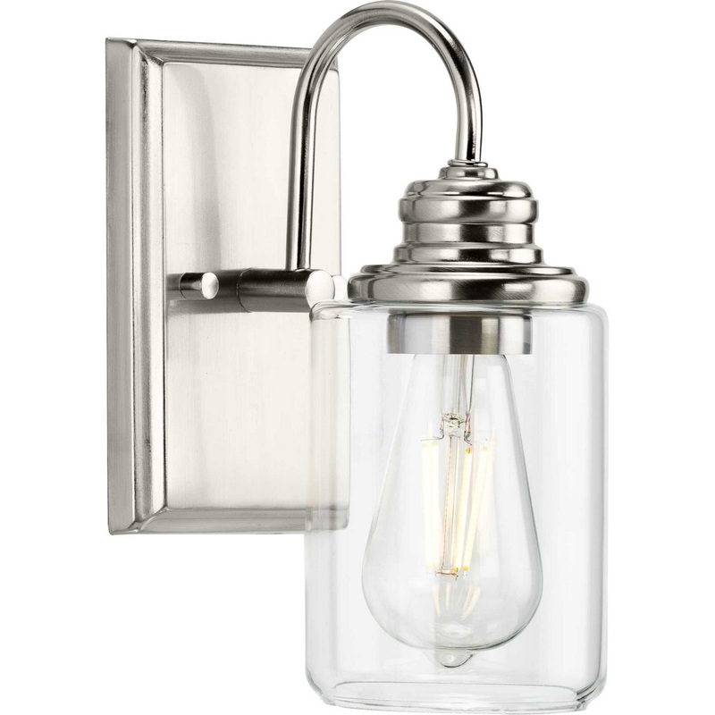 Aiken One Light Bath Bracket in Brushed Nickel