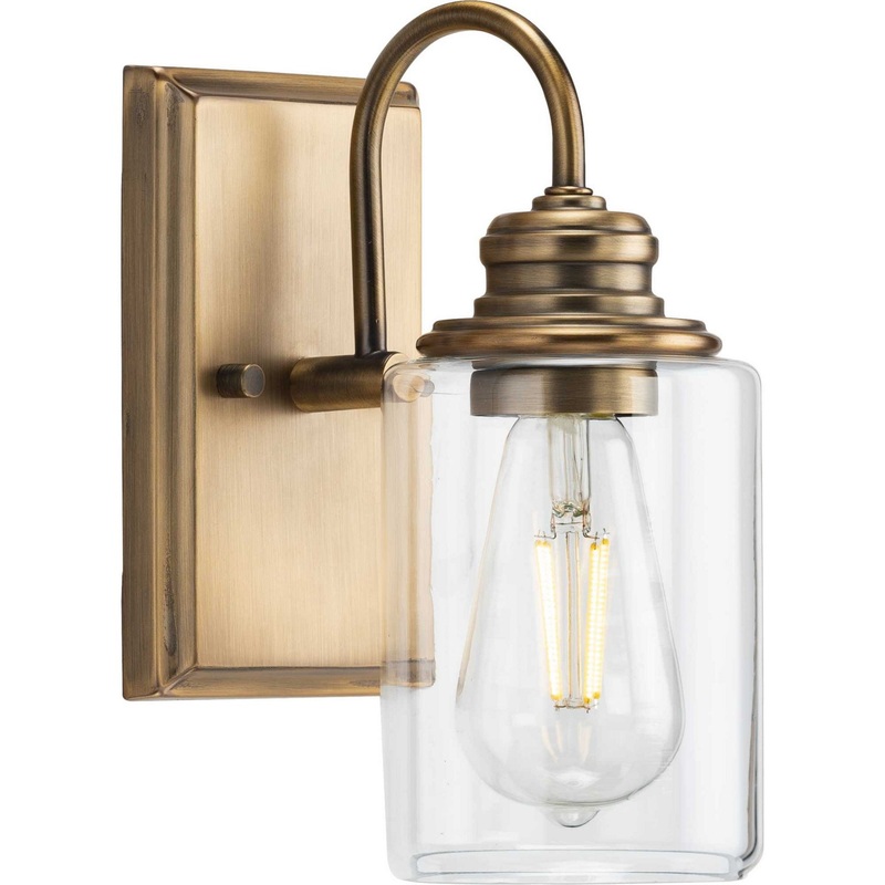 Aiken One Light Bath Bracket in Vintage Brass