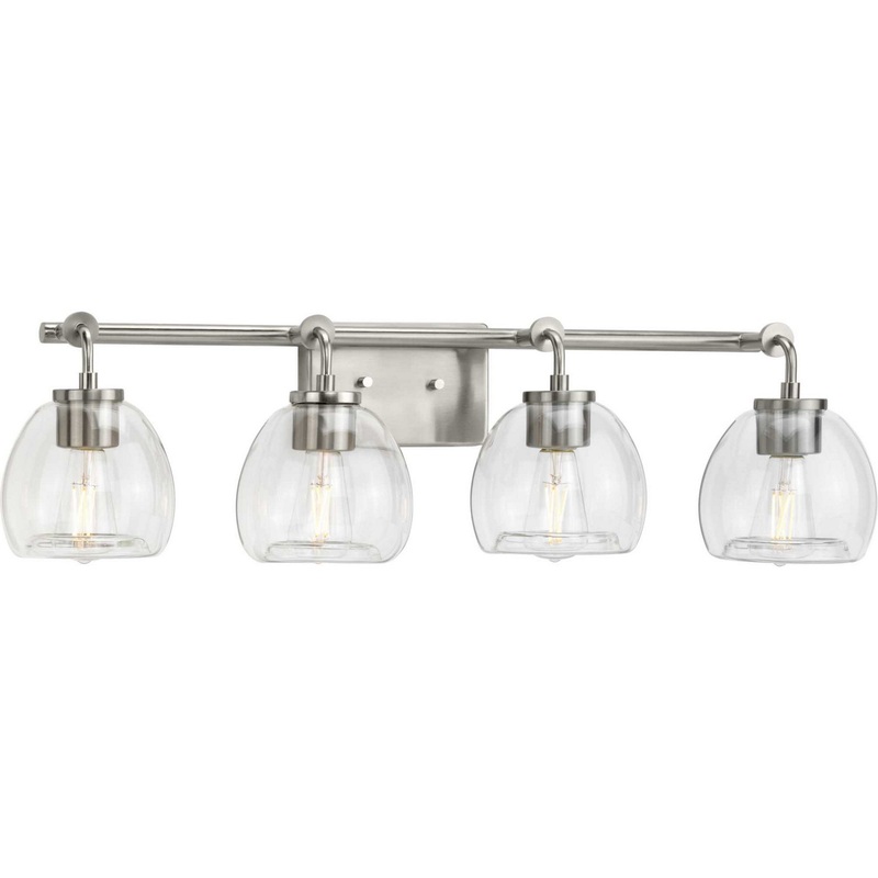 Caisson Four Light Bath Bracket in Brushed Nickel