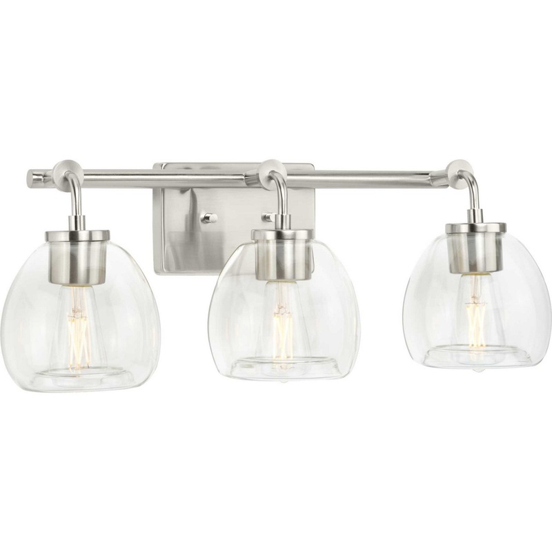 Caisson Three Light Bath Bracket in Brushed Nickel