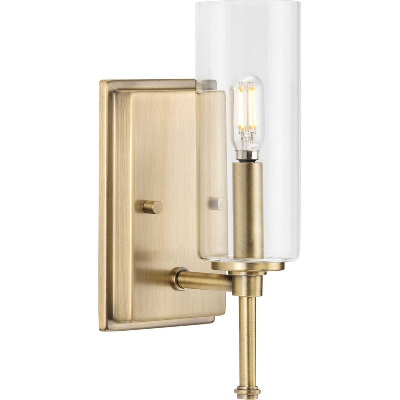 Elara One Light Bath Vanity in Vintage Brass