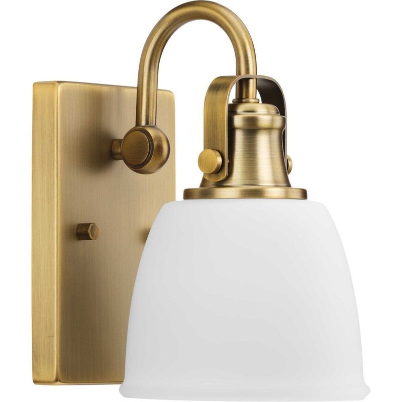 Preston One Light Vanity in Vintage Brass
