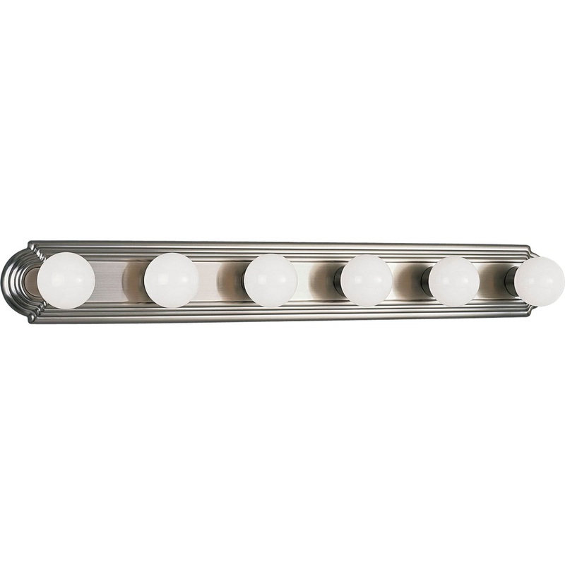Broadway-Racetrack Six Light Bath Vanity in Brushed Nickel