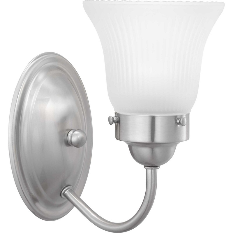 Fluted Glass-Etched One Light Bath Bracket in Brushed Nickel