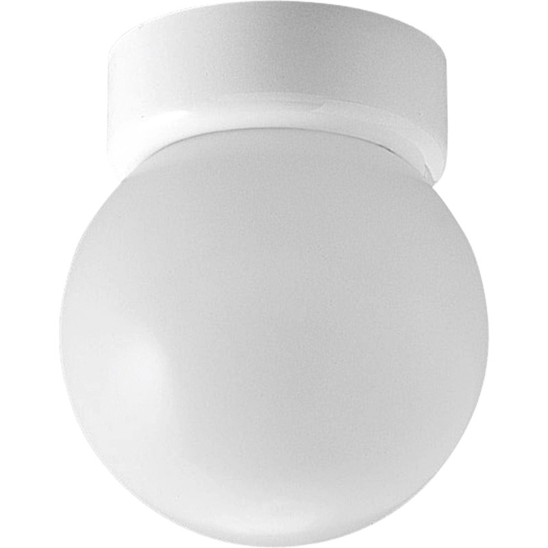 Globe - Opal One Light Flush Mount in White
