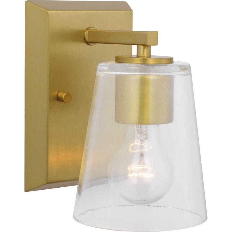 Vertex One Light Bath in Brushed Gold