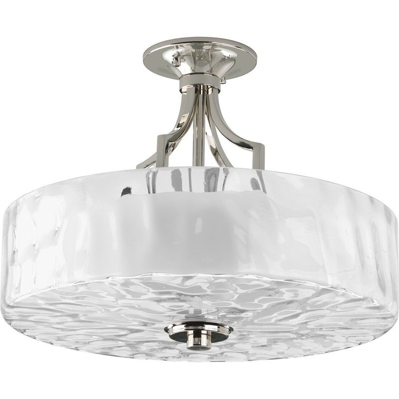 Caress Two Light Semi-Flush Mount in Polished Nickel