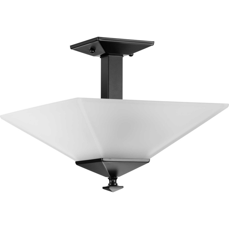 Clifton Heights Two Light Semi-Flush Mount in Matte Black