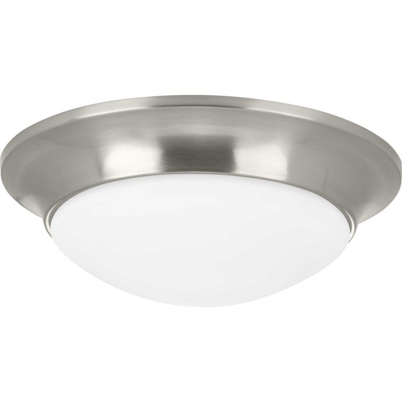 Etched Opal Dome One Light Flush Mount in Brushed Nickel