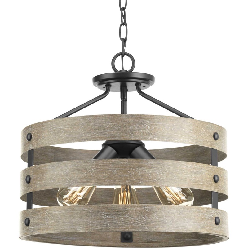 Gulliver Three Light Semi-Flush Convertible in Graphite