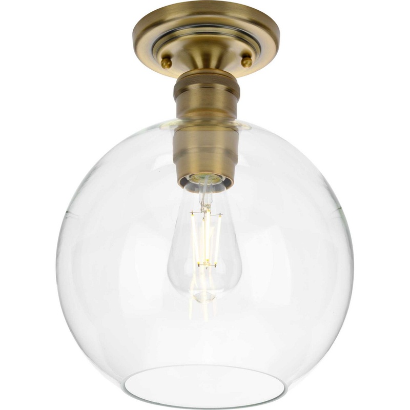 Hansford One Light Flush Mount in Vintage Brass