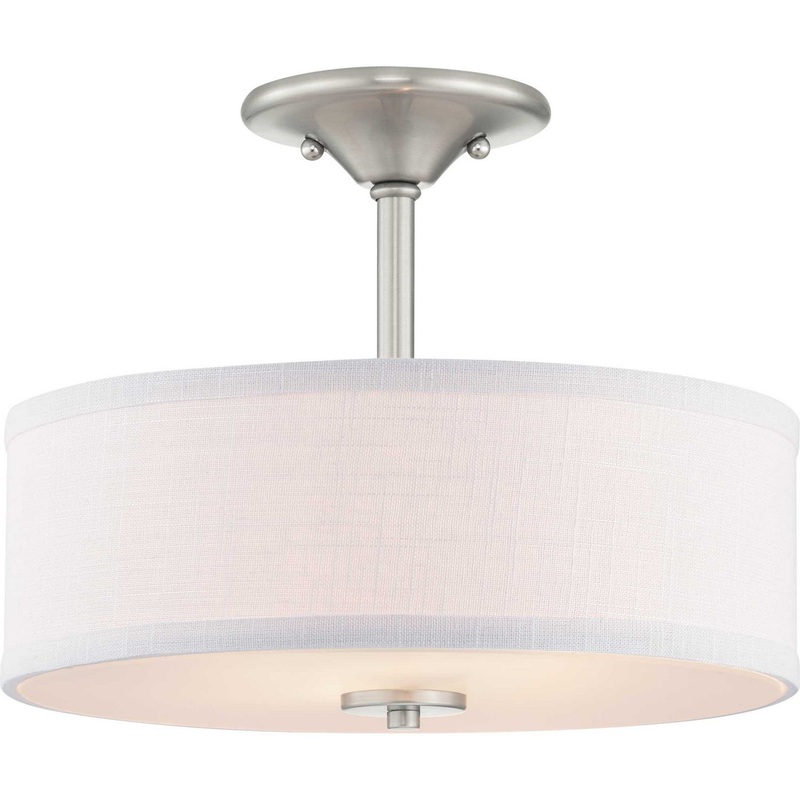 Inspire Two Light Semi-Flush Mount in Brushed Nickel