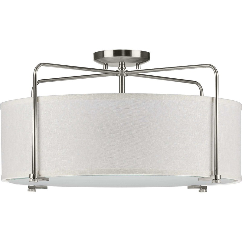 Kempsey Three Light Semi Flush Convertible in Brushed Nickel
