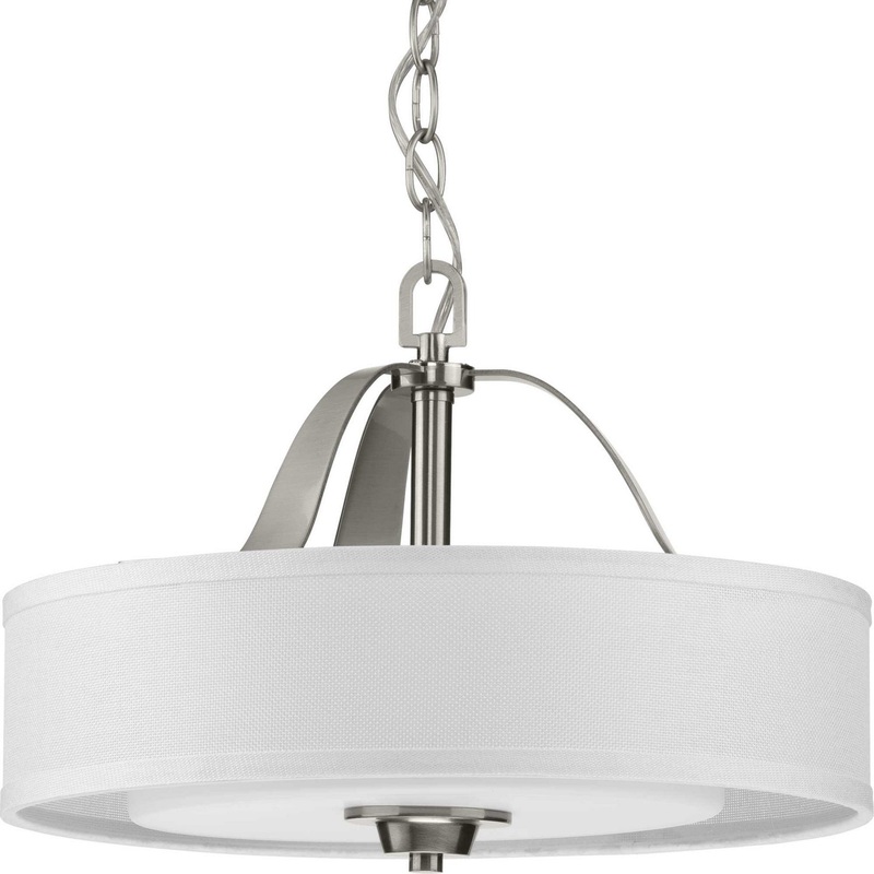 Kene Two Light Semi Flush Convertible in Brushed Nickel