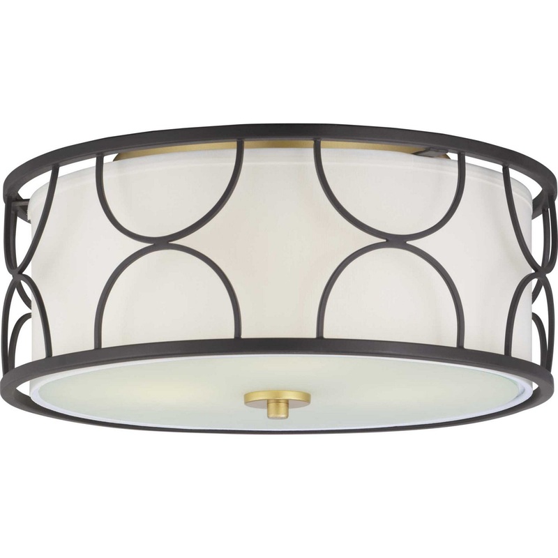 Landree Three Light Flush Mount in Black