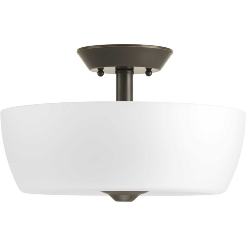 Leap Two Light Semi-Flush Mount in Antique Bronze
