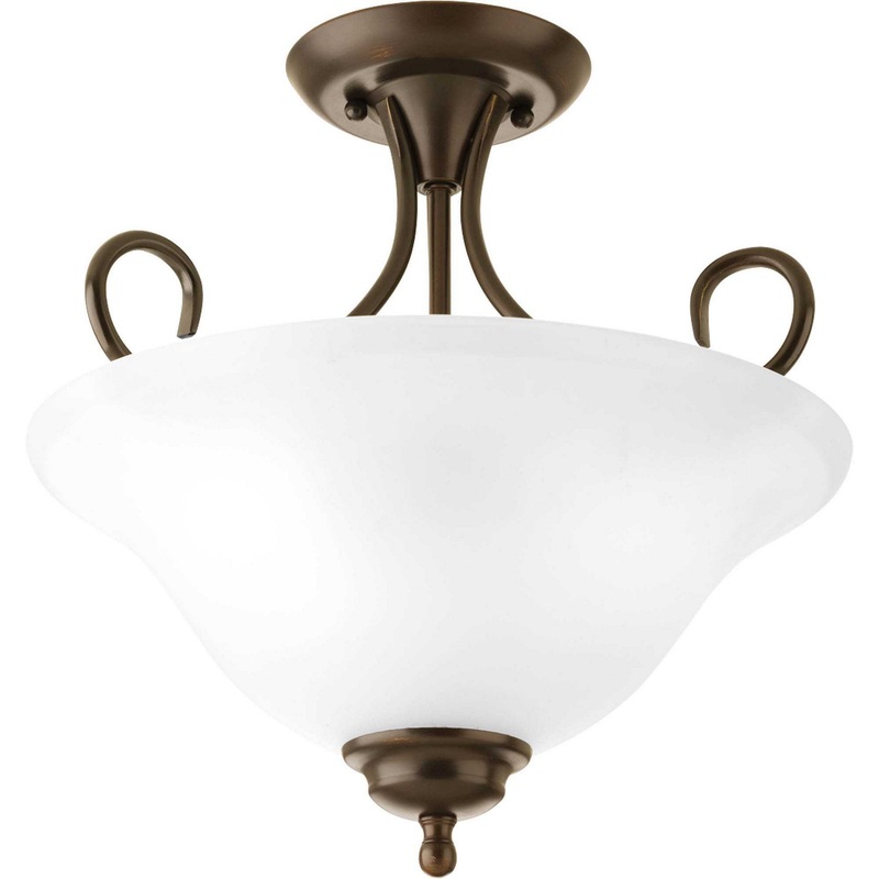 Melon Two Light Semi-Flush Mount in Antique Bronze