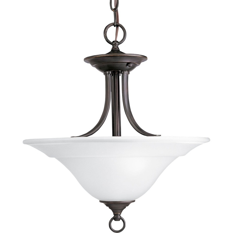 Trinity Two Light Semi-Flush Mount in Antique Bronze