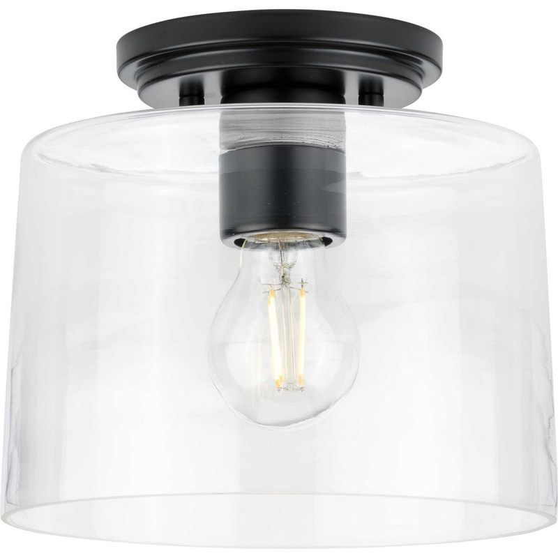 Adley One Light Flush Mount in Matte Black