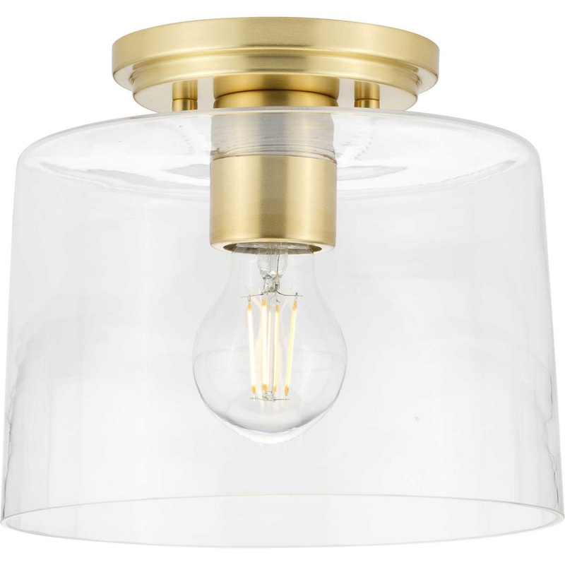 Adley One Light Flush Mount in Satin Brass