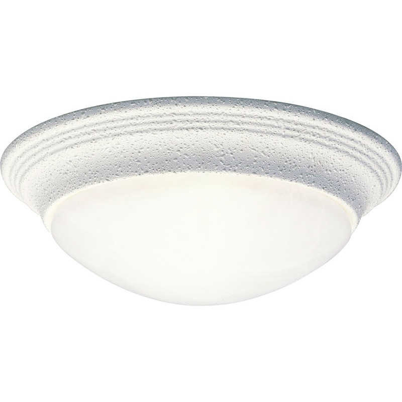 Alabaster Glass One Light Flush Mount in White
