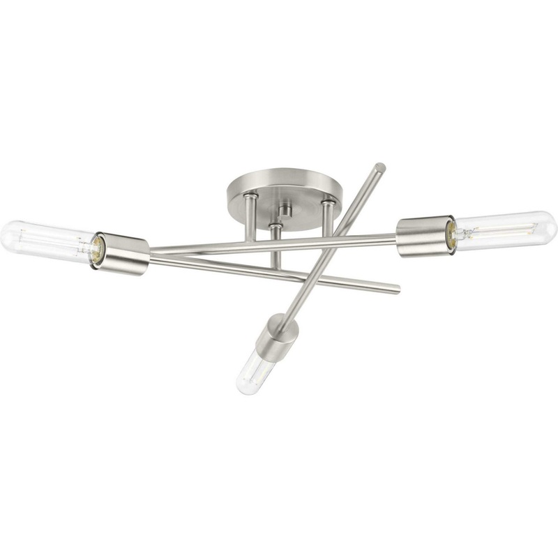 Astra Three Light Semi Flush Mount in Brushed Nickel