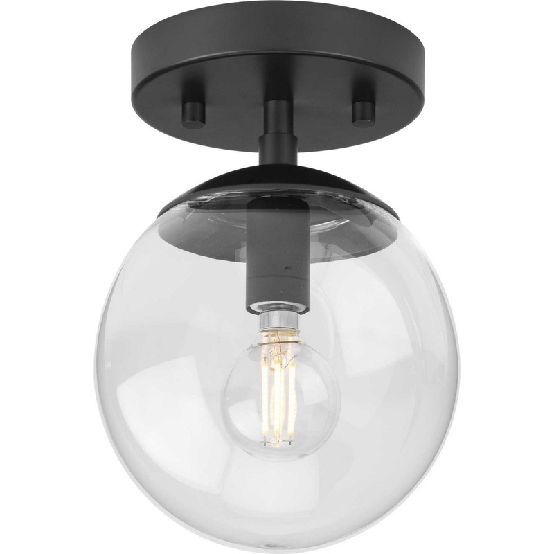 Atwell One Light Flush Mount in Matte Black