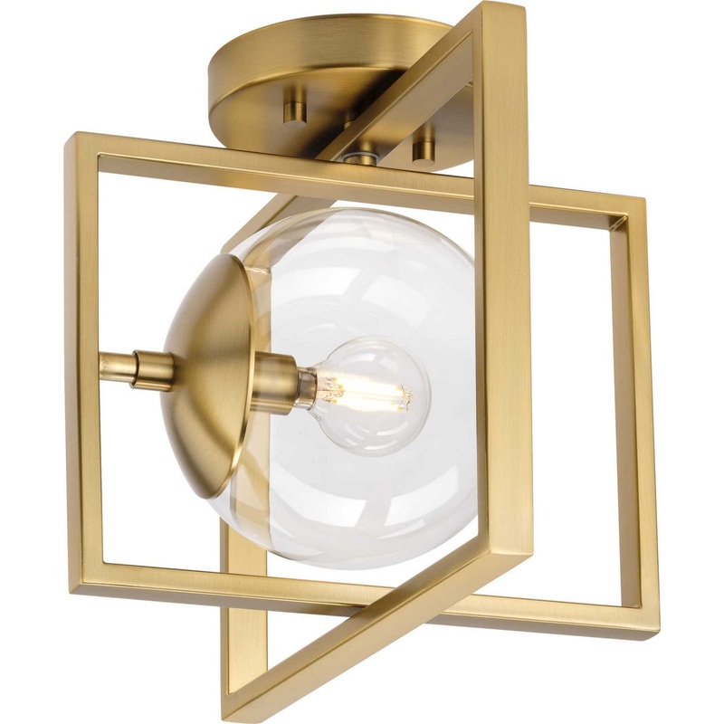 Atwell One Light Semi-Flush Mount in Brushed Bronze