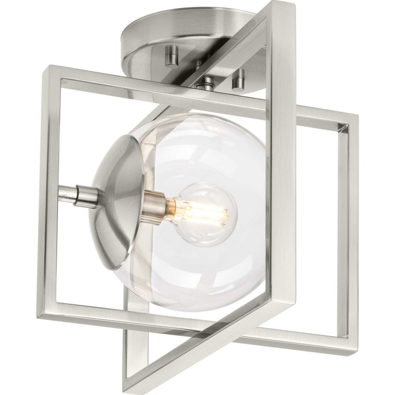 Atwell One Light Semi-Flush Mount in Brushed Nickel