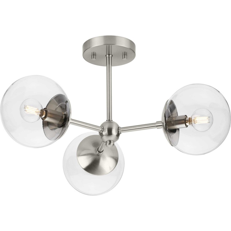 Atwell Three Light Flush Mount in Brushed Nickel