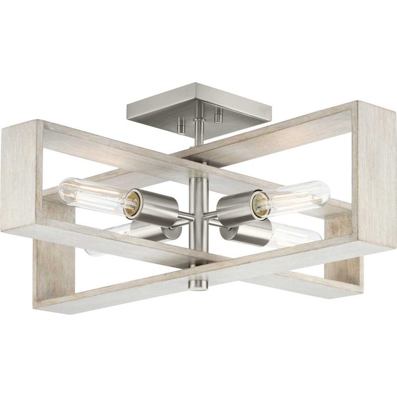 Boundary Four Light Flush Mount in Brushed Nickel