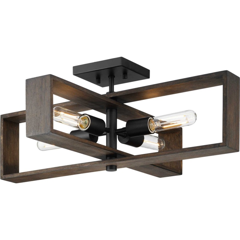 Boundary Four Light Flush Mount in Matte Black