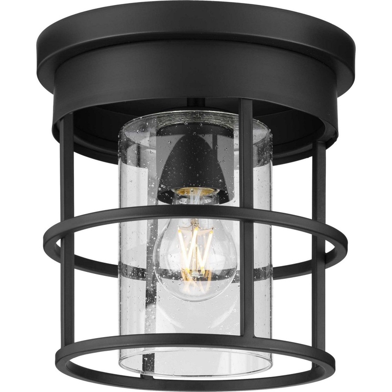 Burgess One Light Flush Mount in Matte Black