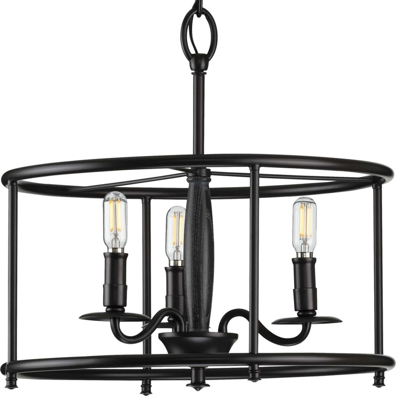 Durrell Three Light Semi Flush Convertible in Black