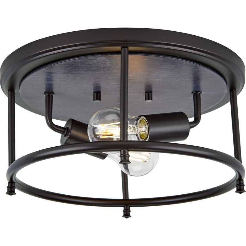 Durrell Two Light Flush Mount in Black