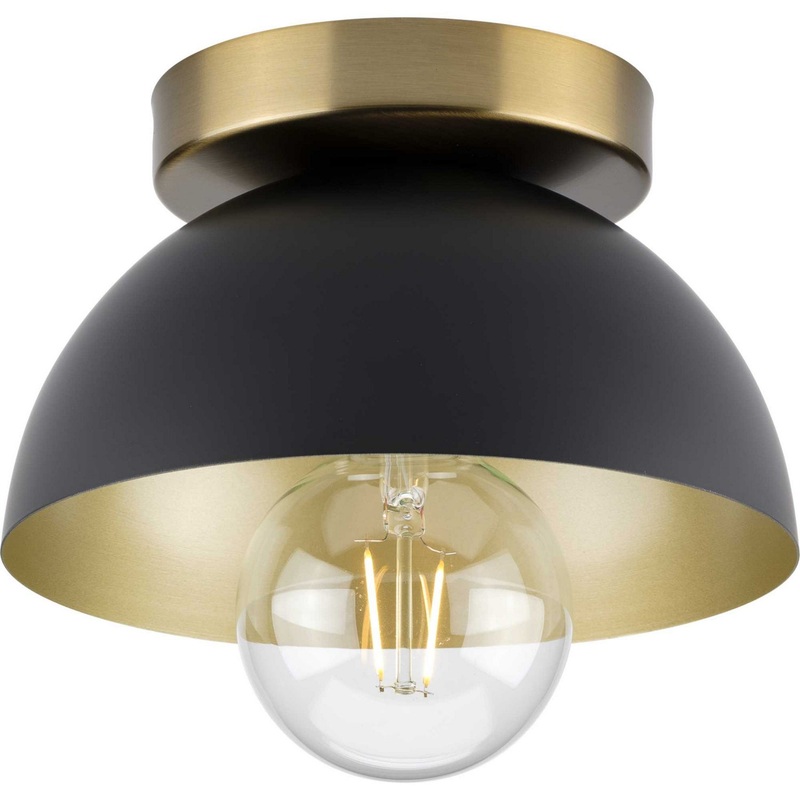 Eva One Light Flush Mount in Matte Black