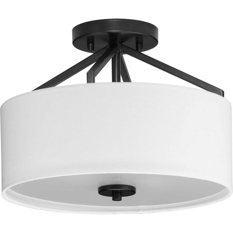 Goodwin Two Light Semi Flush Mount in Matte Black