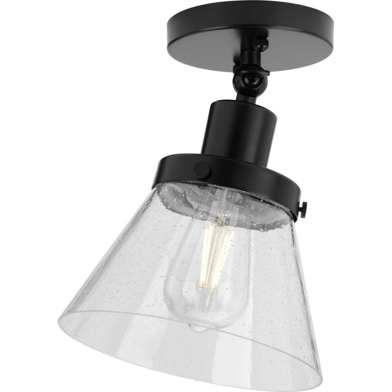 Hinton One Light Flush Mount in Matte Black